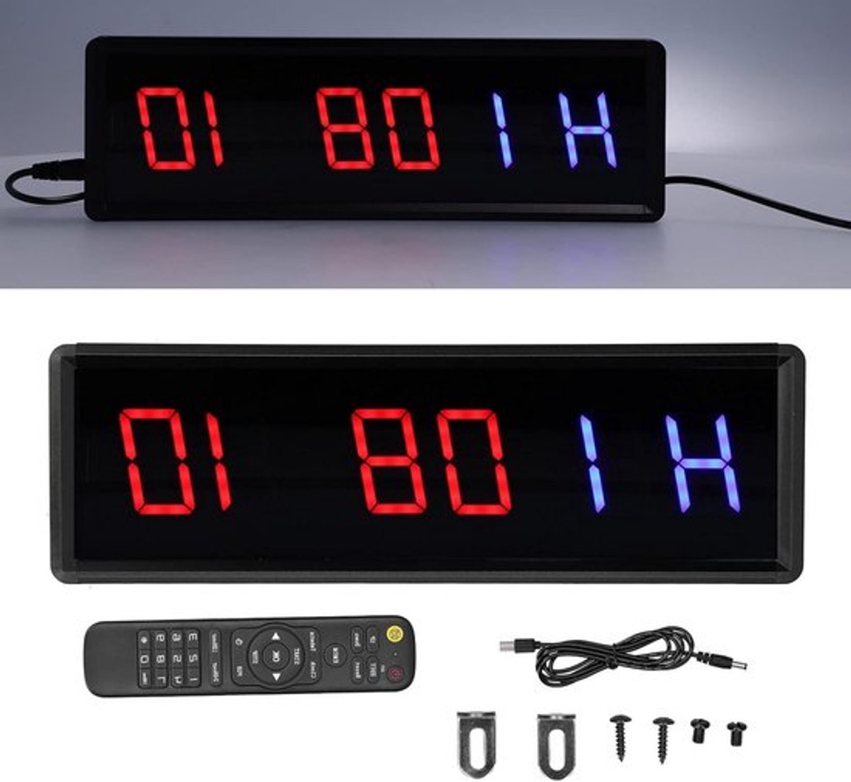Interval Timer voor Gymnastiek met Groot LED Display, Stopwatch en Afstandsbediening voor Training