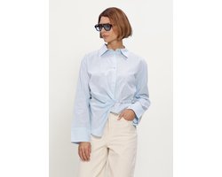 My Essential Wardrobe Mwbella Belt Shirt Dames - Topjes - Lichtblauw - Maat 40