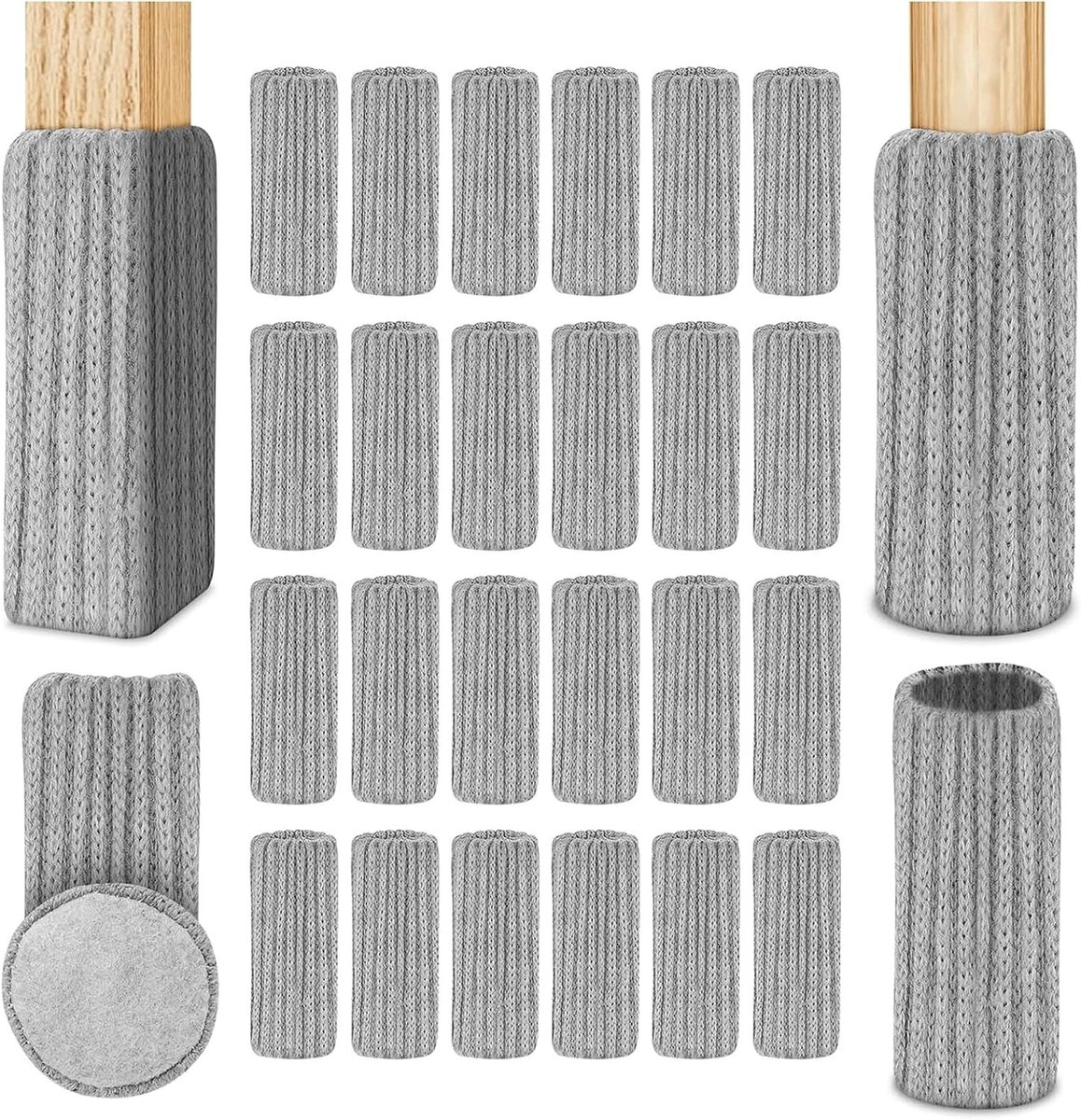 Stoelglijders - Grijs - 7 x 4 cm - Vilt met Antislipfunctie - Voor Meubelpoten