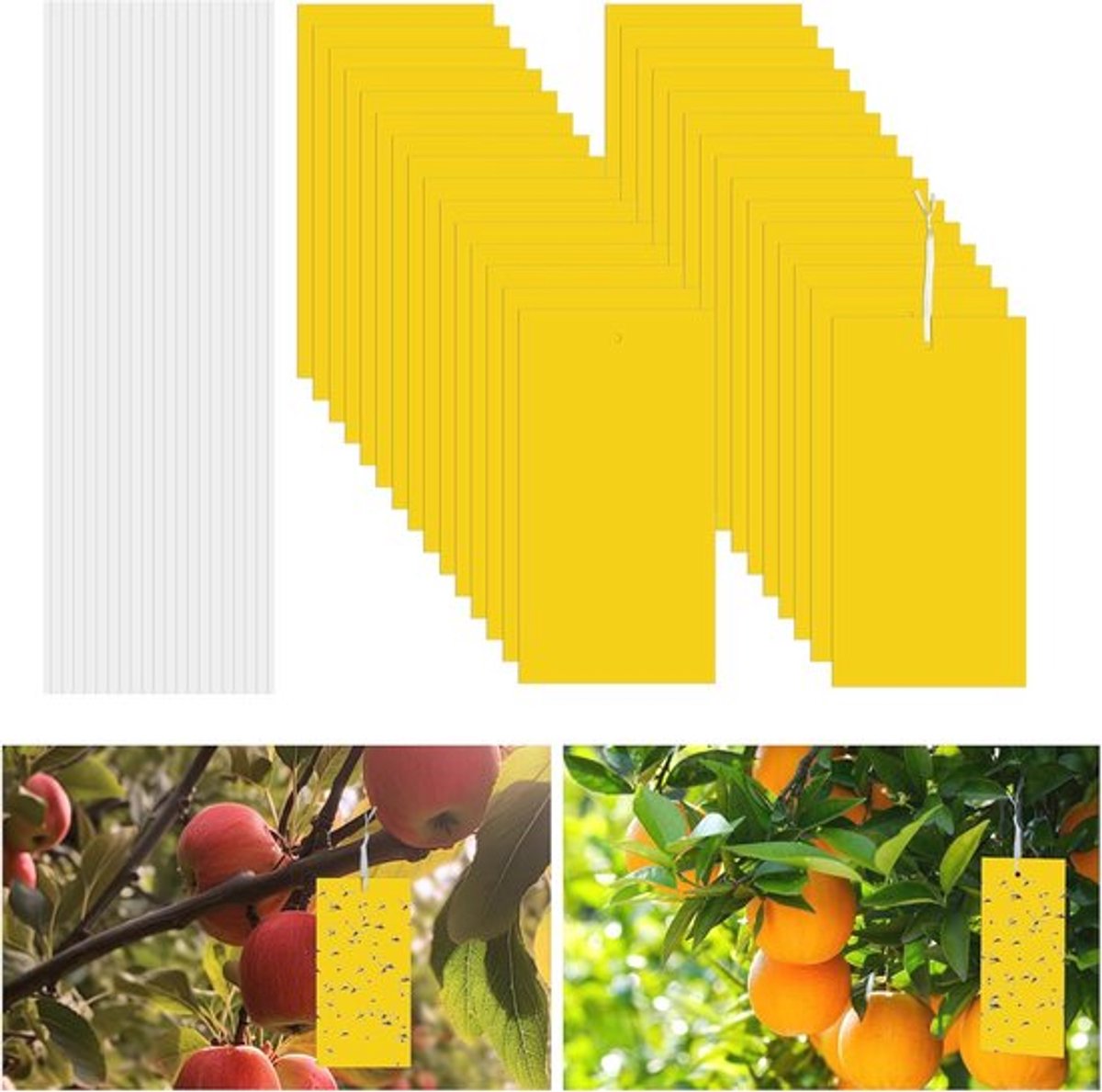 30 stuks gele stickers voor ongediertebestrijding - effectieve vliegenval en rouwmuggen bestrijding