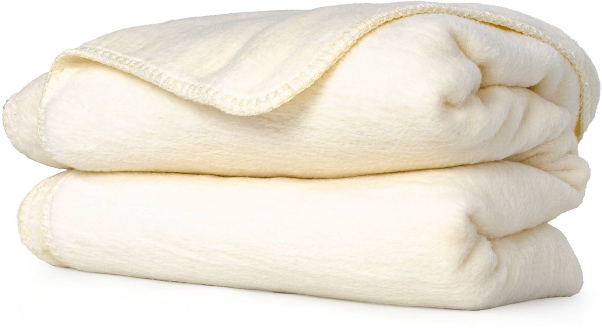 ANRO Plaid Betty Crème 150x200cm – Woondeken Bankdeken Katoenmix Sprei Woonkamer Tweezijdig
