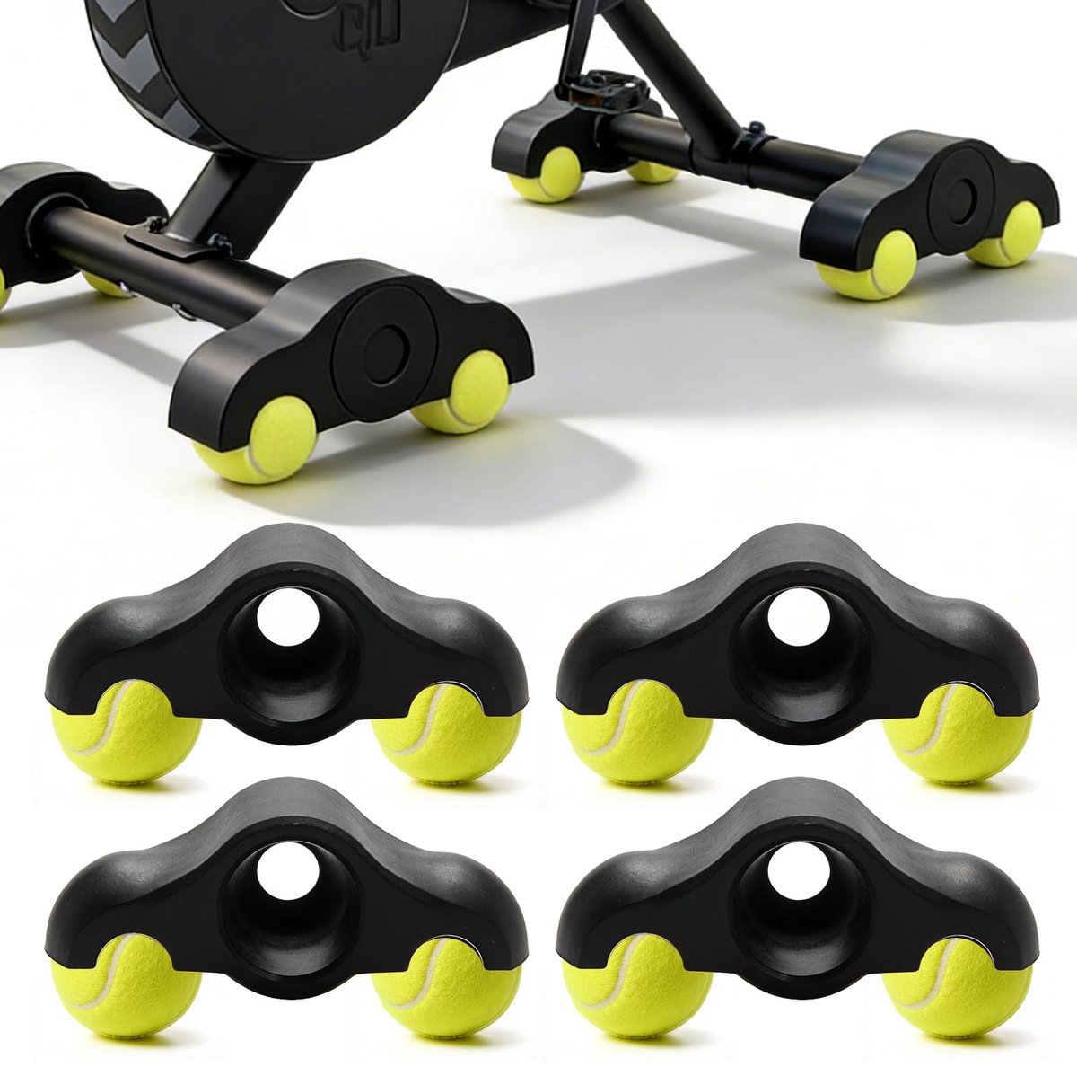 Set van 4 Indoor Cycling Adapters met Tennisballen voor Stabilisatie