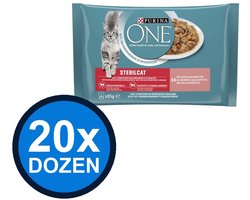 20x Purina One - Sterilcat Adult Zalm & Wortel (4x85g) - Kattenvoer Natvoer - 340 g