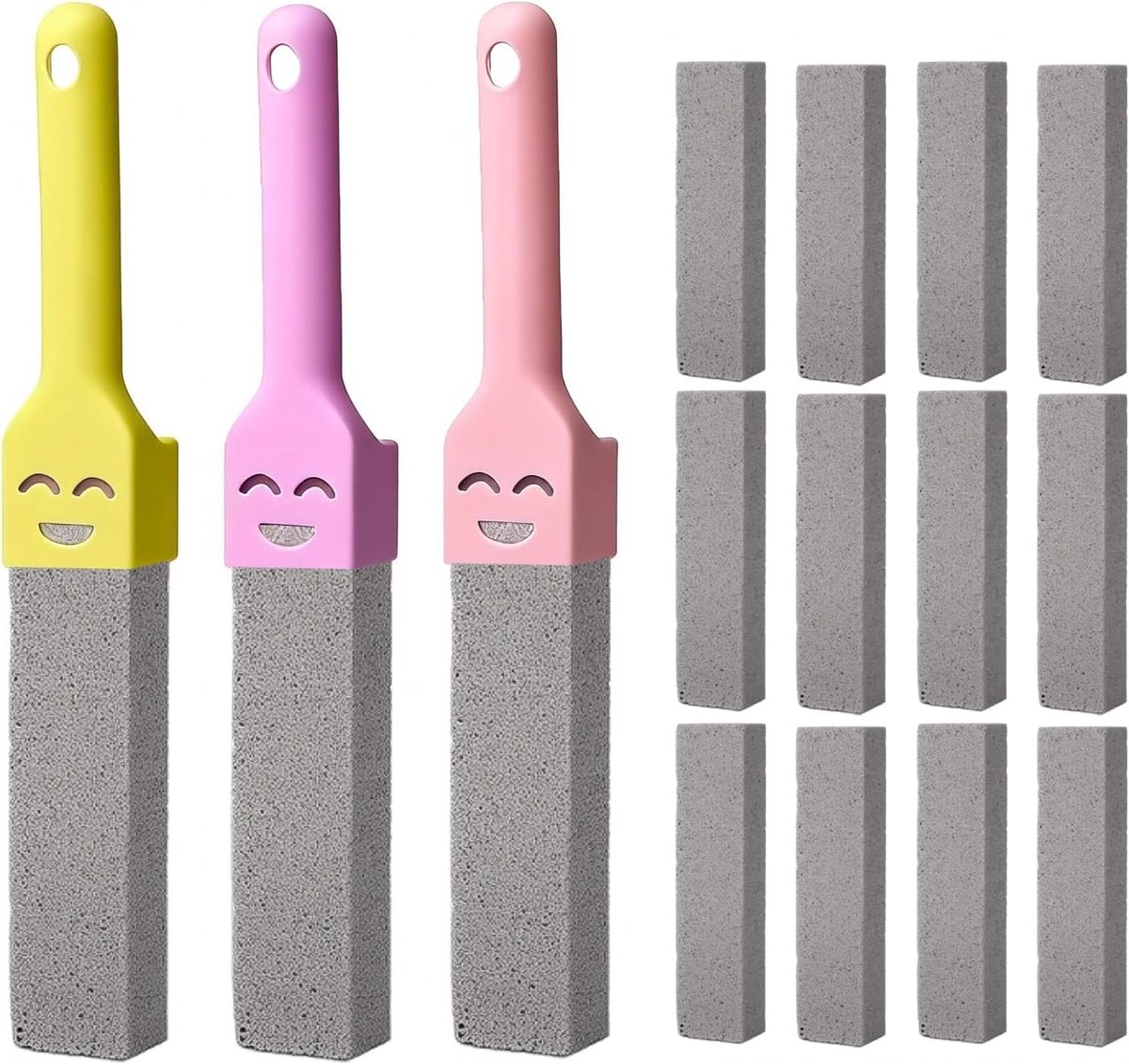 12 Stuks Pumice Steen voor Toiletreiniging met Handvatten - Effectieve Reinigingsblokken voor Keuken, Badkamer en Douche