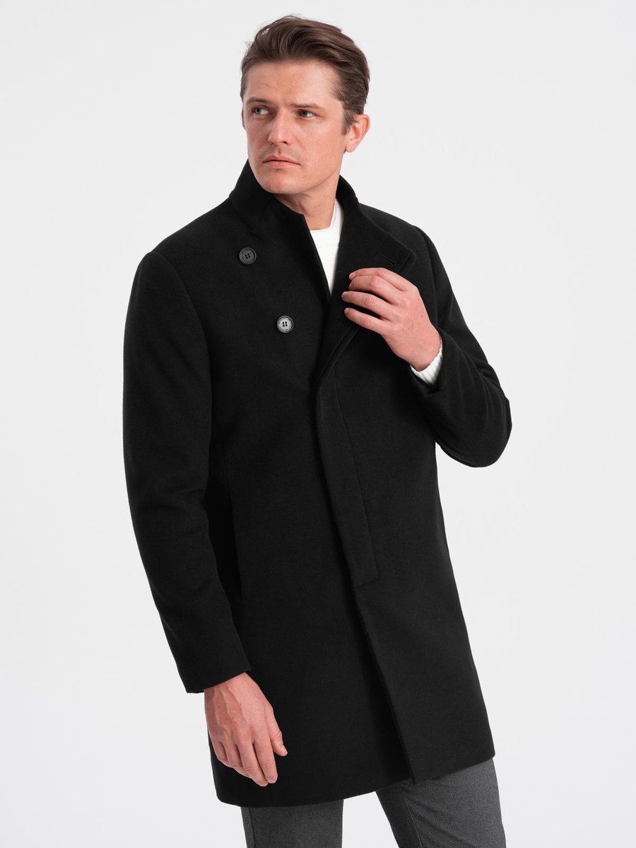 OMBRE Jas - polyester - knopen - gemeleerd Zwart L