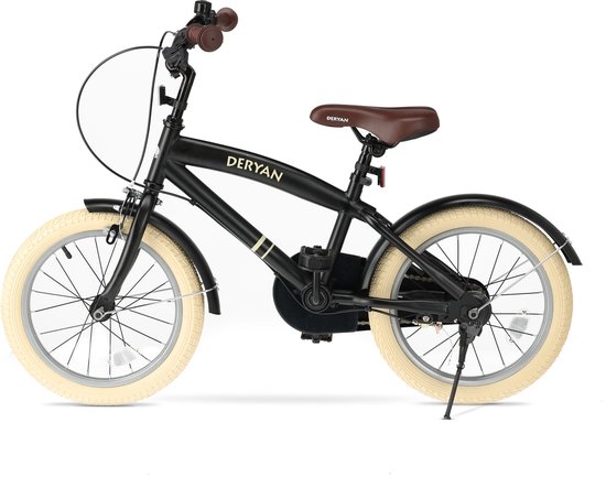 Deryan Coastline Kinderfiets 16 Inch - Met standaard - 3-7 Jaar - Zwart van Deryan — afbeelding 2