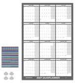 Huurdies Jaarplanner 2027 – Maandagstart – Inclusief Planningsstickers & Ophangstickers – 115 g/m² Blueback – Weekenden Gekleurd – Onyx