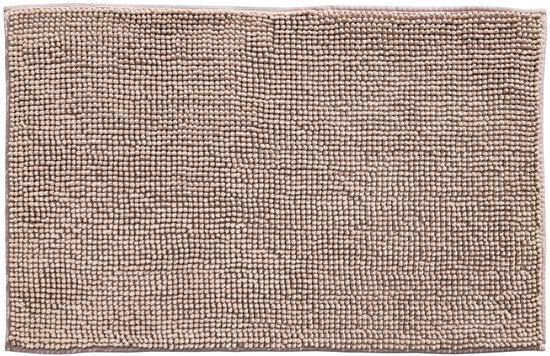 Badmat Indiana Taupe 50x78 cm – Zachte Chenille Badmat Rechthoek – Luxe Douchemat – Sneldrogend & Waterabsorberend – Oeko-Tex Gecertificeerd – Wasbaar