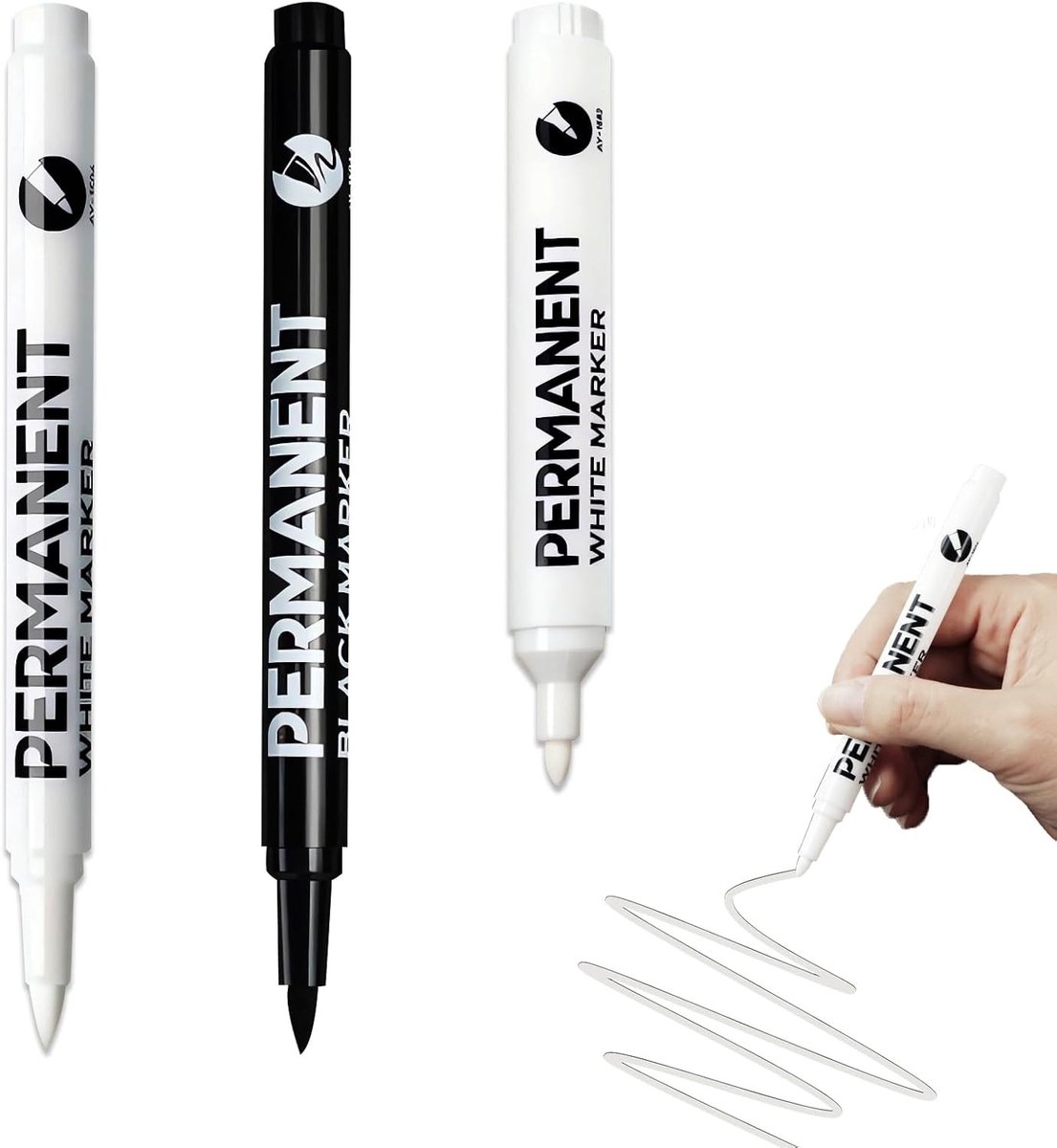 Permanente Markers Set - Zwart en Wit - Waterdicht - Onuitwisbaar - Voor Creatieve Projecten