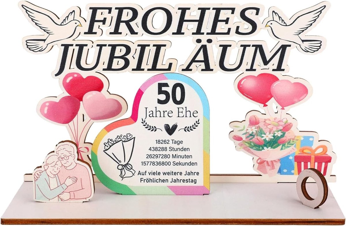 Persoonlijk cadeau voor een zilveren huwelijk, 50 jaar trouw, geldcadeau, jubileumdecoratie, tafelversiering en herinneringen