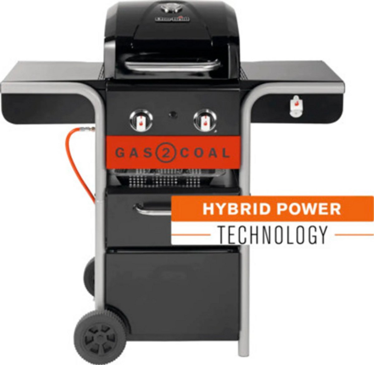 Char-Broil Gas2Coal 2.0 210 Hybrid BBQ – Gasbarbecue & Houtskoolbarbecue – 2 Branders – TRU-Infrared – Zwart – foto 7