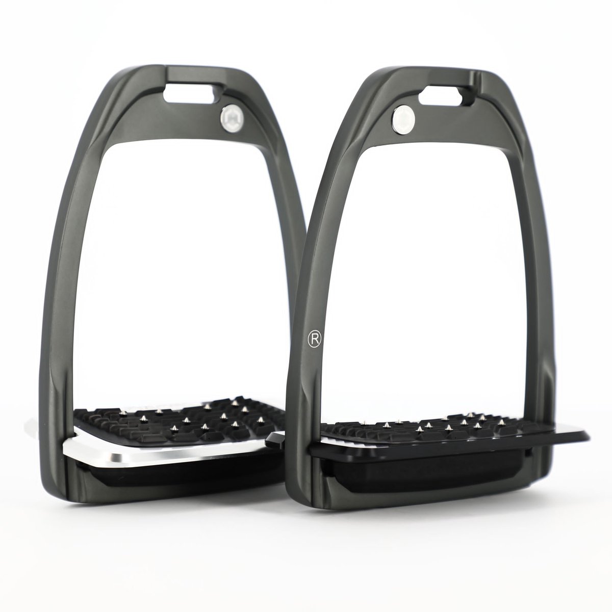Flex-On Hunter H Aluminium Beugels - Zwart met Gekanteld Grijs Grip