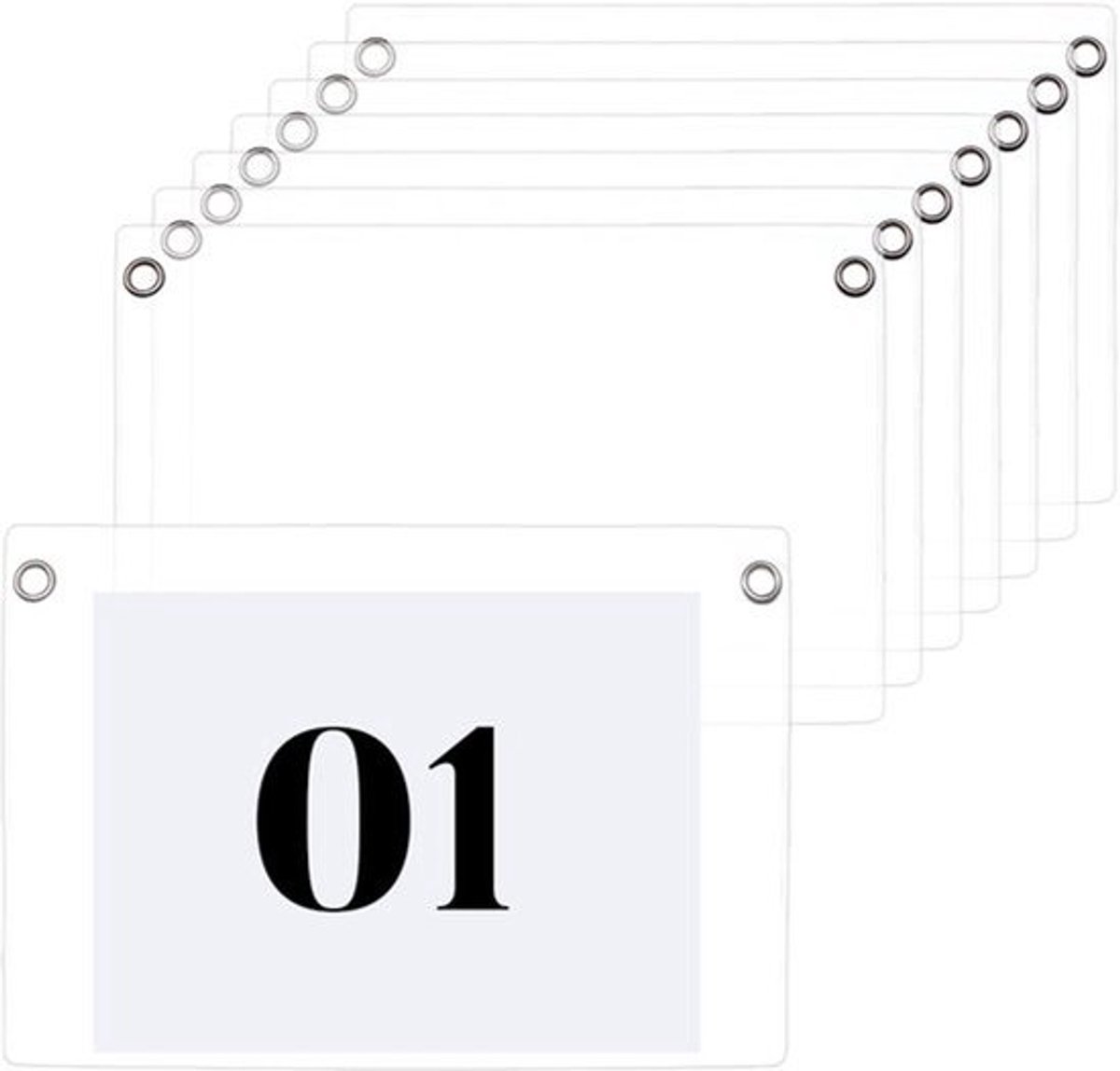 8pcs Nummerhouders - PVC - Transparant Ontwerp voor Dressuur en Show