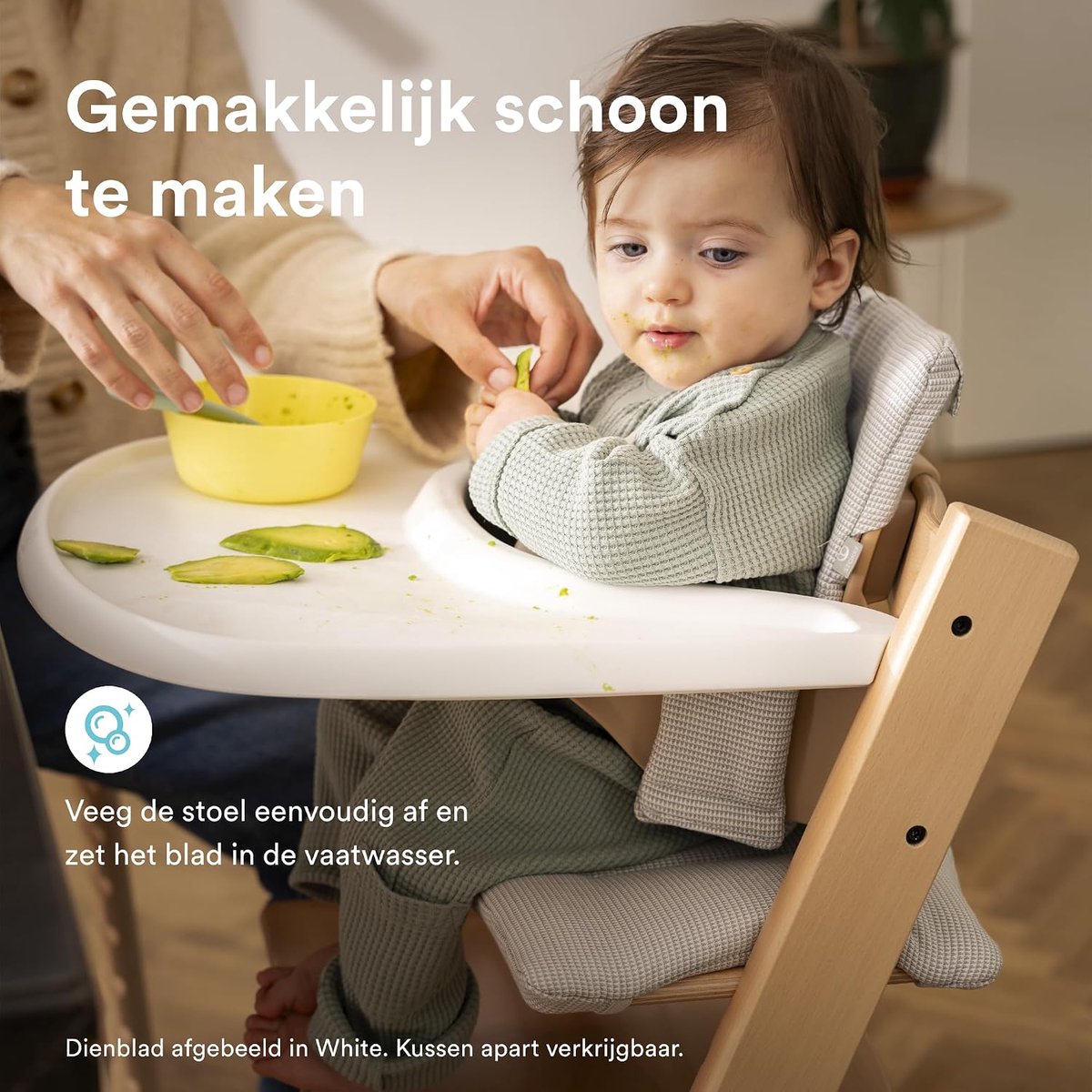 Kinderstoel met Baby Set - Hoge Stoel Eetstoel - Samen Eten - Verstelbaar en Ergonomisch - Tot 136 kg - Mauve – foto 2