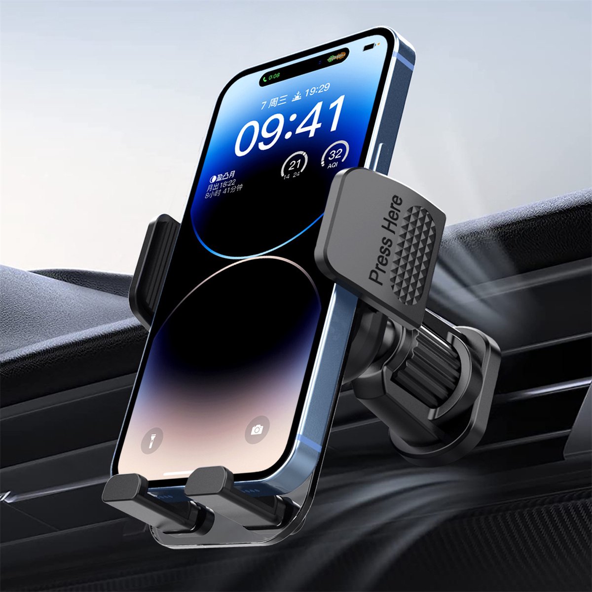 carmdering - Telefoonhouder - Auto Telefoonstandaard - 360° Rotatie En Stabiele Grip - PMMA Met Koolstofvezel Patroon - Krasbestendig En Esthetisch Design - Veilig Navigeren Zonder Zichtbeperking - 1 Stuk