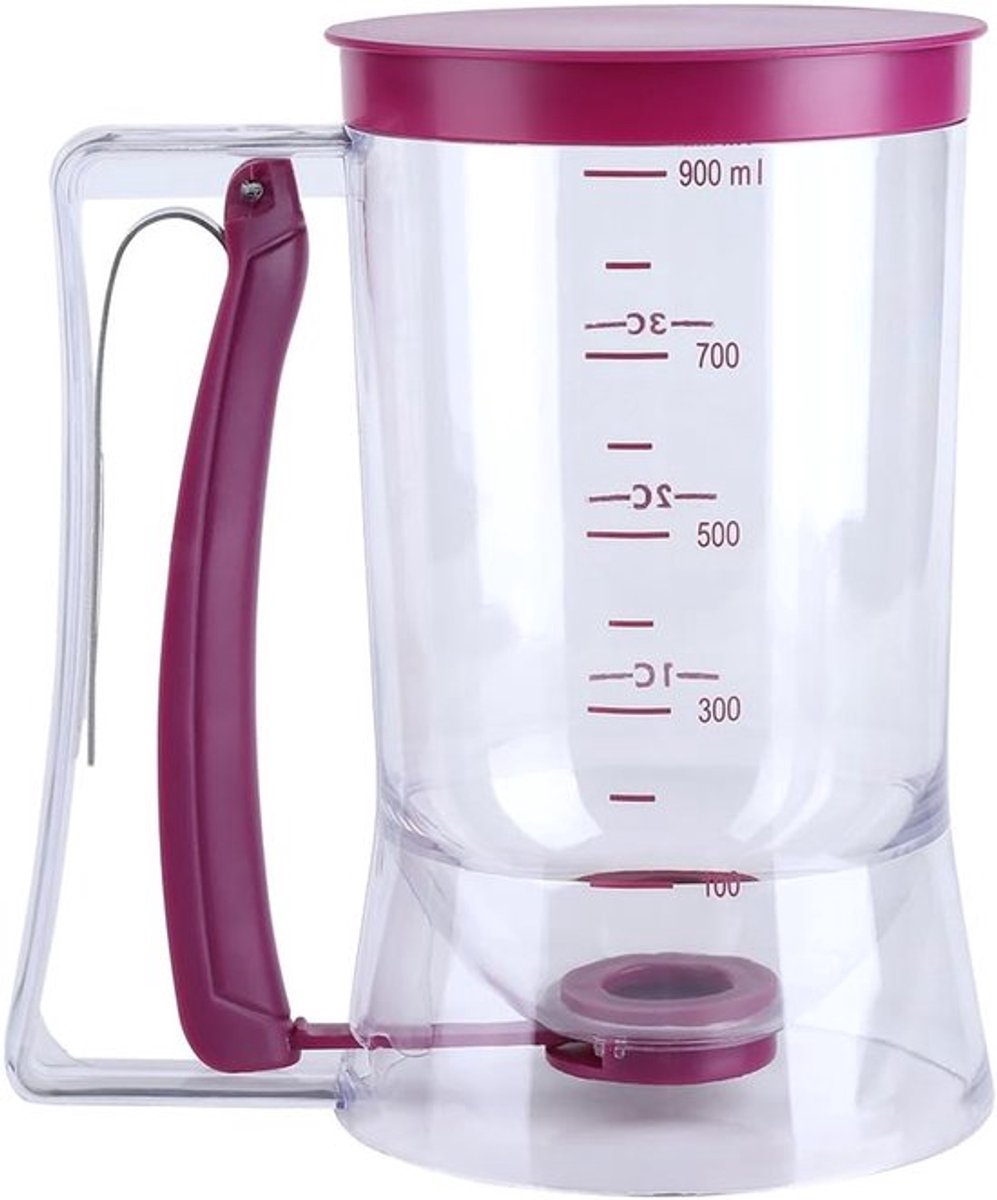 900 ml beslagdispenser voor cupcakes en pannenkoeken - handdispenser, mengkom, wafelmaatbeker, muffin-hulpmiddel, bak- en keukenhulpmiddel