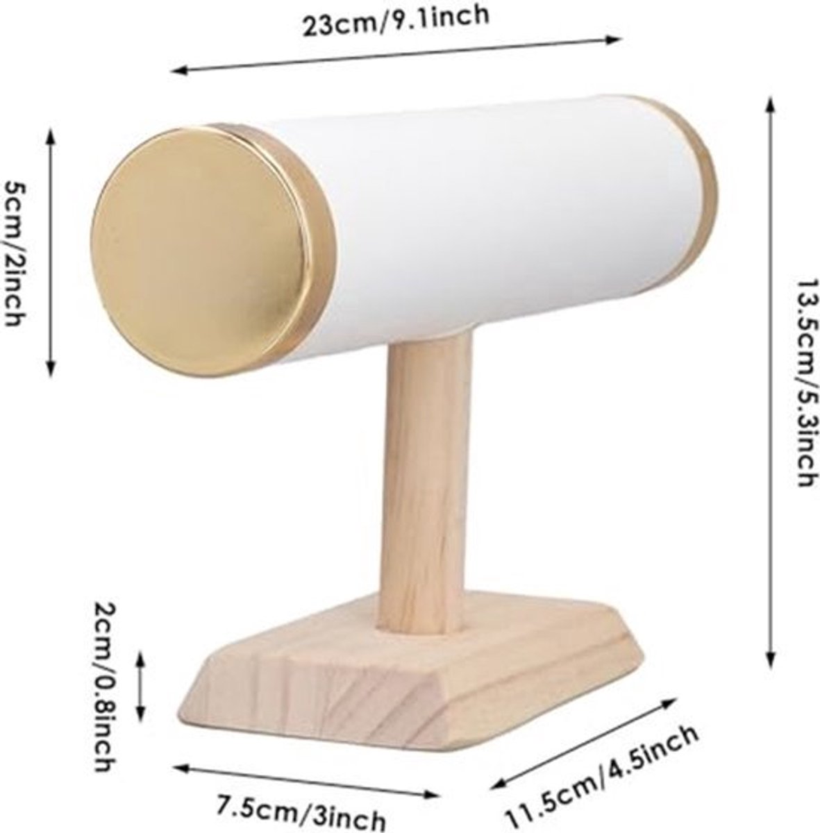 T Bar Sieraden Display Stand - 9.1 Inch Organisator - Wit - 2 Stuks