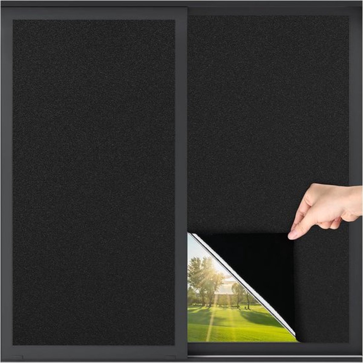 Verduisterende Raamfolie - Verduisteringsdoek - 45x100cm - Zelfklevend - verduisteringsdoek zelfklevend - Privacyfolie Glazen Ramen - Plakfolie Raam - Raamfolies - Glas Folie voor het Raam - Raamfolie verduisterend - Verduisterende folie - Zwart