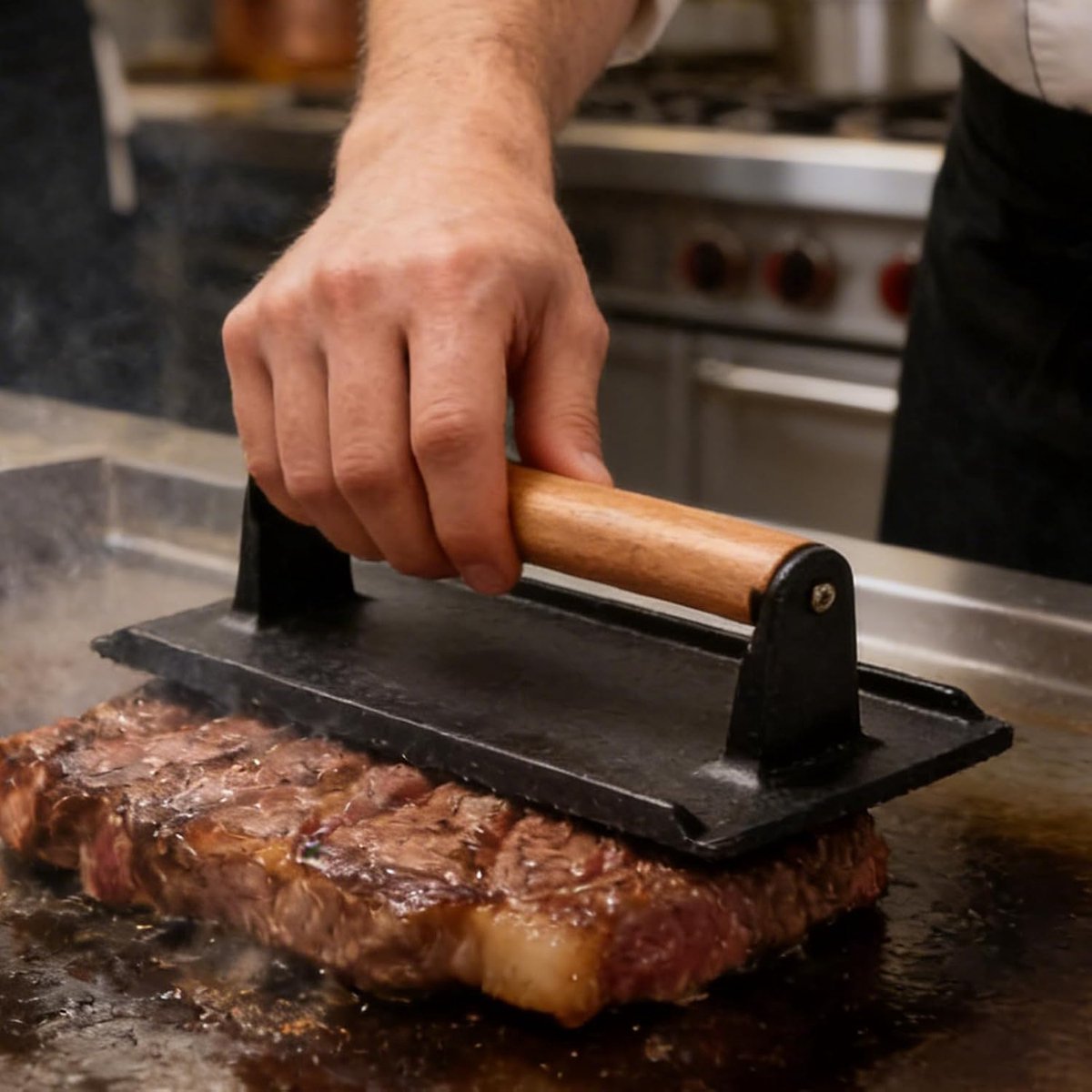 Vleespers - Grillijzer Burger Tool - Hamburgers Drukken - Gelijkmatige Drukverdeling - 16 x 8 x 8 cm - Zwart