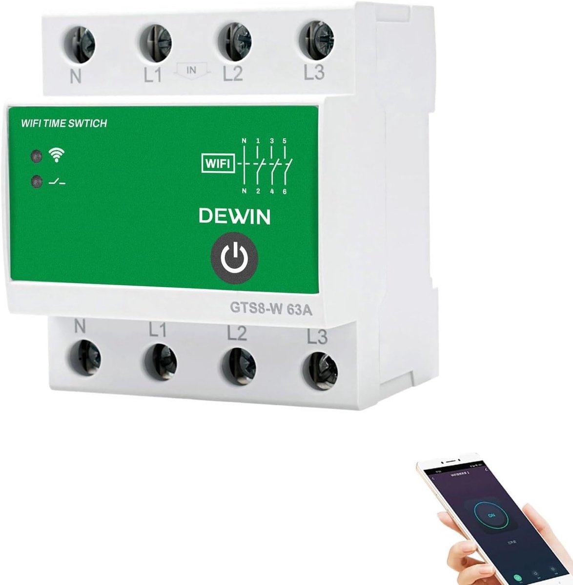 WiFi Smart Tijdschakelaar 63A - 4P - Ondersteunt Tuya APP - Slimme bediening van apparaten - ShopVlot