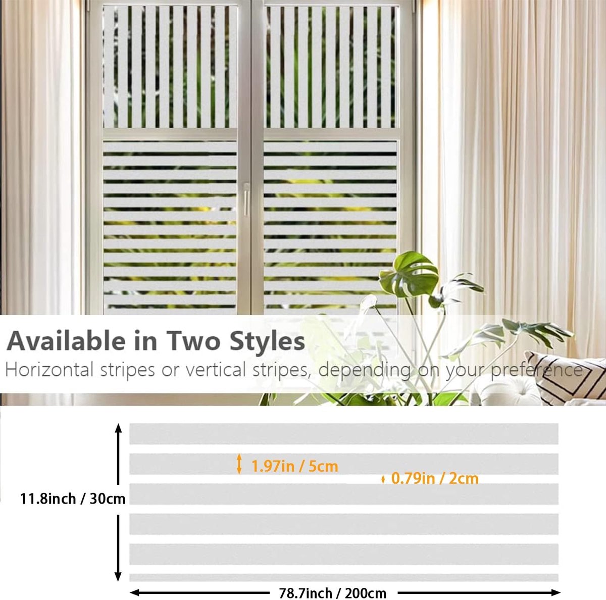 Raamfolie Privacy Folie 60x400cm - Zelfklevend - Decoratief - Beschermt tegen inkijk - ShopVlot