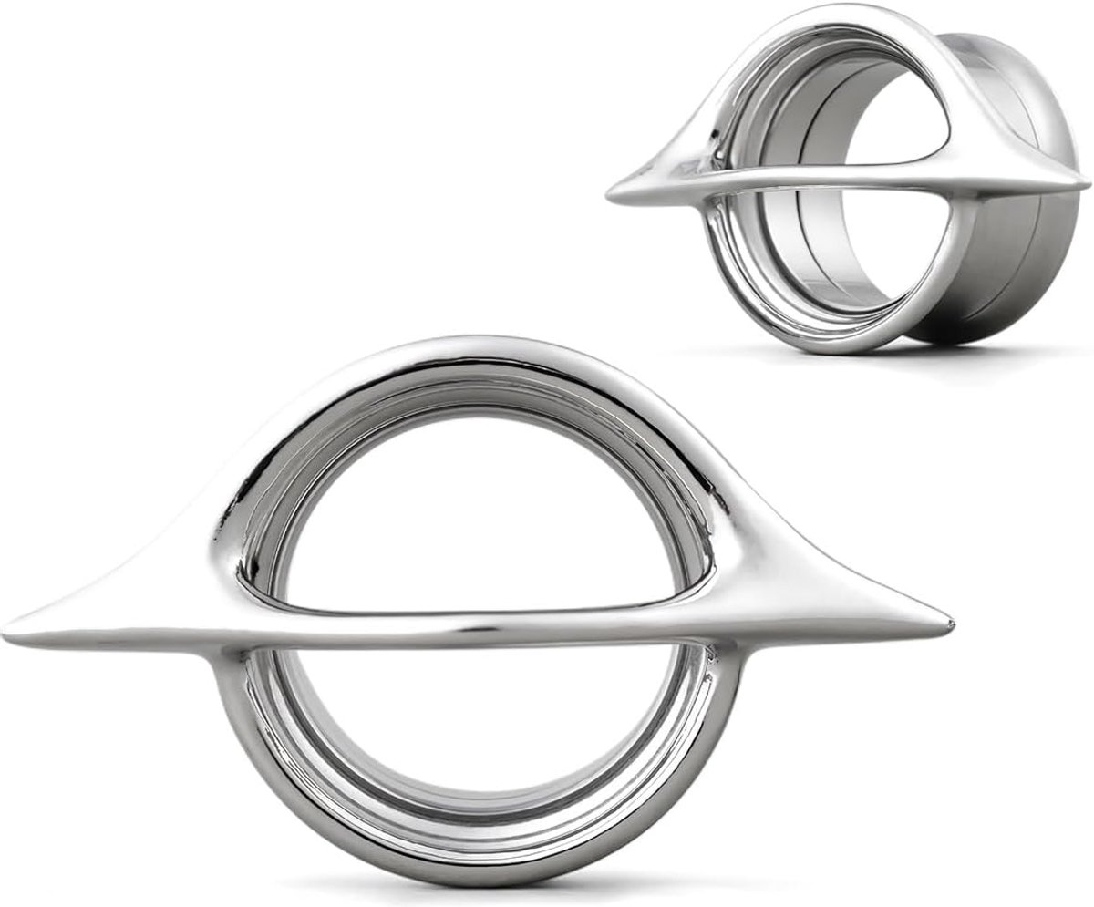 Oortunnel met schroefsluiting, dubbel uitlopende meters voor oorbellen, 1 paar piercing-expander stretchers.