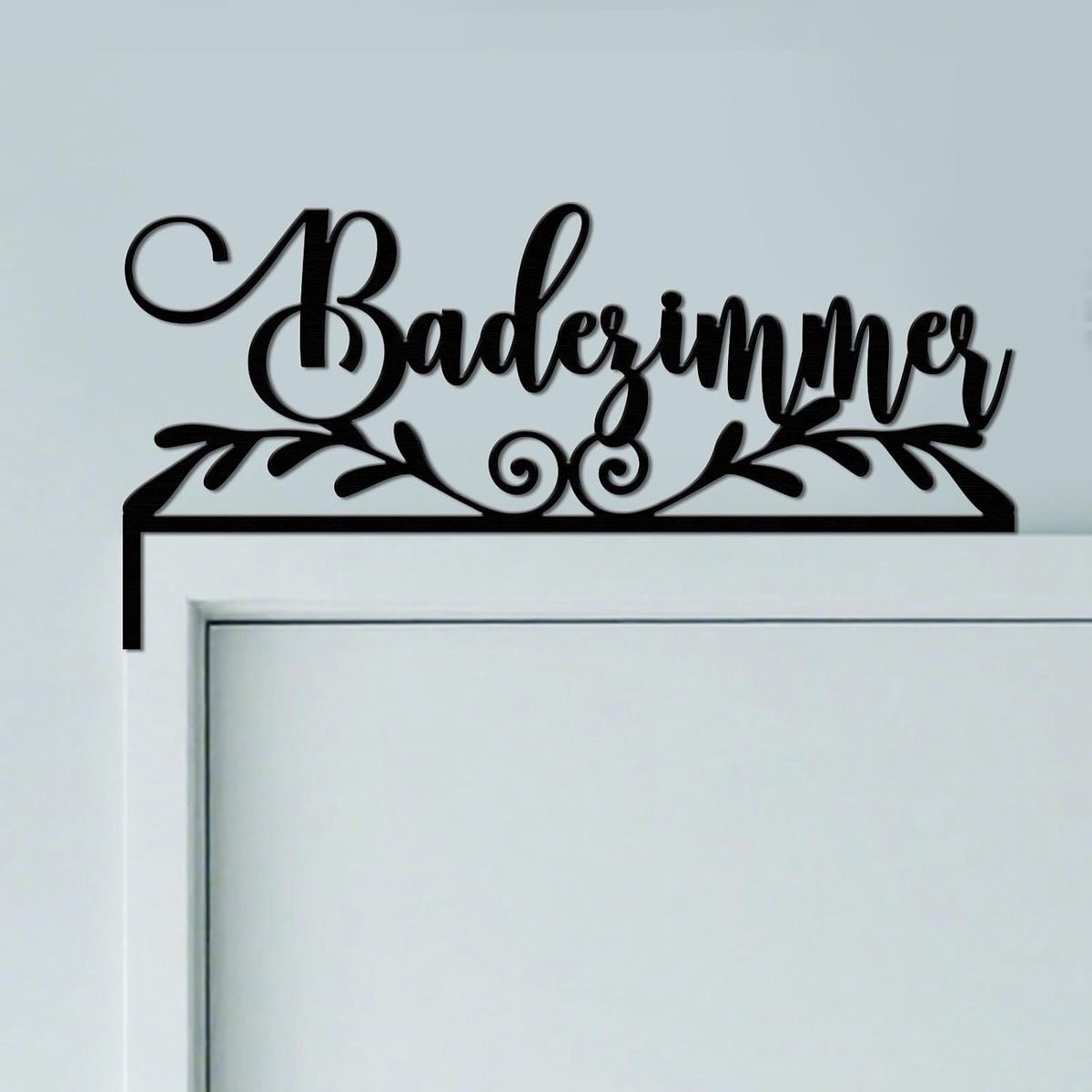 Metalen deurframe decoratie - badkamer - zwarte wanddecoratie voor deur, creatieve deurkozijnkunst, originele deurhoekdecoratie, art deco voor kamerdeur, thuis, badkamer, slaapkamer