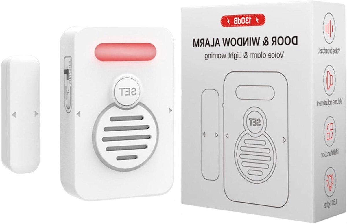 Deuralarm Vriezer - Koelkast Sensor - Energie Besparen - Spraakwaarschuwing - 6.5 x 5.5 x 2.5 cm - Wit