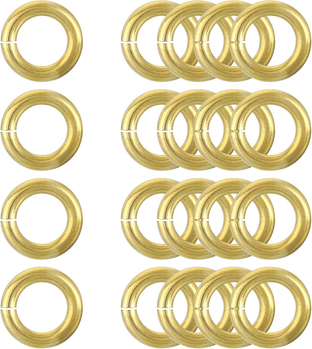 20 open springringen, 15 mm, Od connector, springringen, messing, 3 mm dik, voor halskettingen, armbanden, sieraden, sleutelhangers, knutselen, goudtint