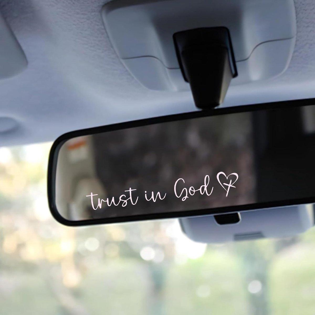 Set van 8 achterspiegelstickers "Vertraue auf Gott", Christelijke autostickers, autostickers voor achteruitkijkspiegel, raam, citaten, waterdicht, zelfklevend, voor auto's, laptops, voertuigen