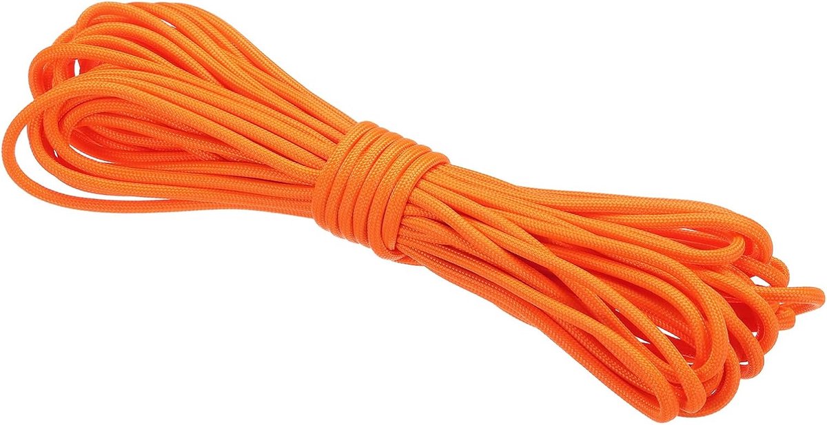 33 Voeten Reflecterende Guyline Camping Paracord, 4mm Tent Cord Guyline Touw Nylon Paracord Touw voor Camping Tent Tarp Wandelen, Oranje