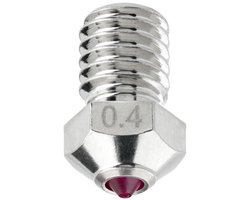 0,4 mm voor Hotend E3D V6, Prusa i3 MK3S / MINI, Anycubic i3 Mega/Kobra/Kobra Neo en andere 3D-printers, verhard en slijtvast, vernikkeld koper