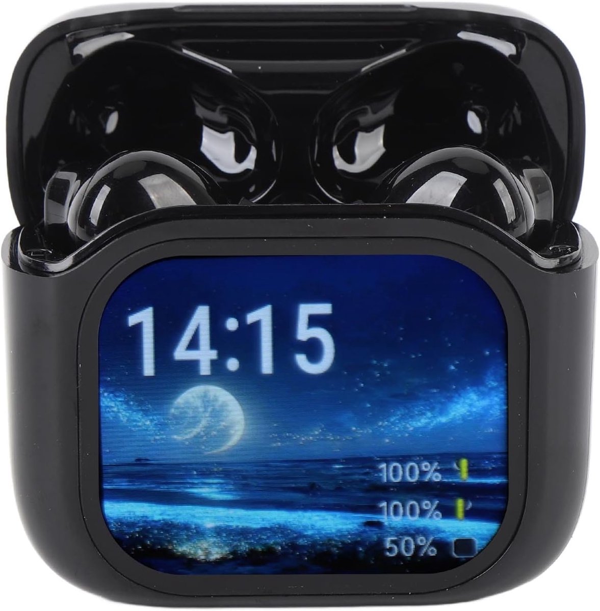 Taalvertaler Oordopjes, Bluetooth 5.4 Draadloze Oordopjes met ANC Ruisonderdrukkend Touchscreen Oplaadetui 140 Talen Vertaling, voor Muziekoproep -apparaten (Zwart)