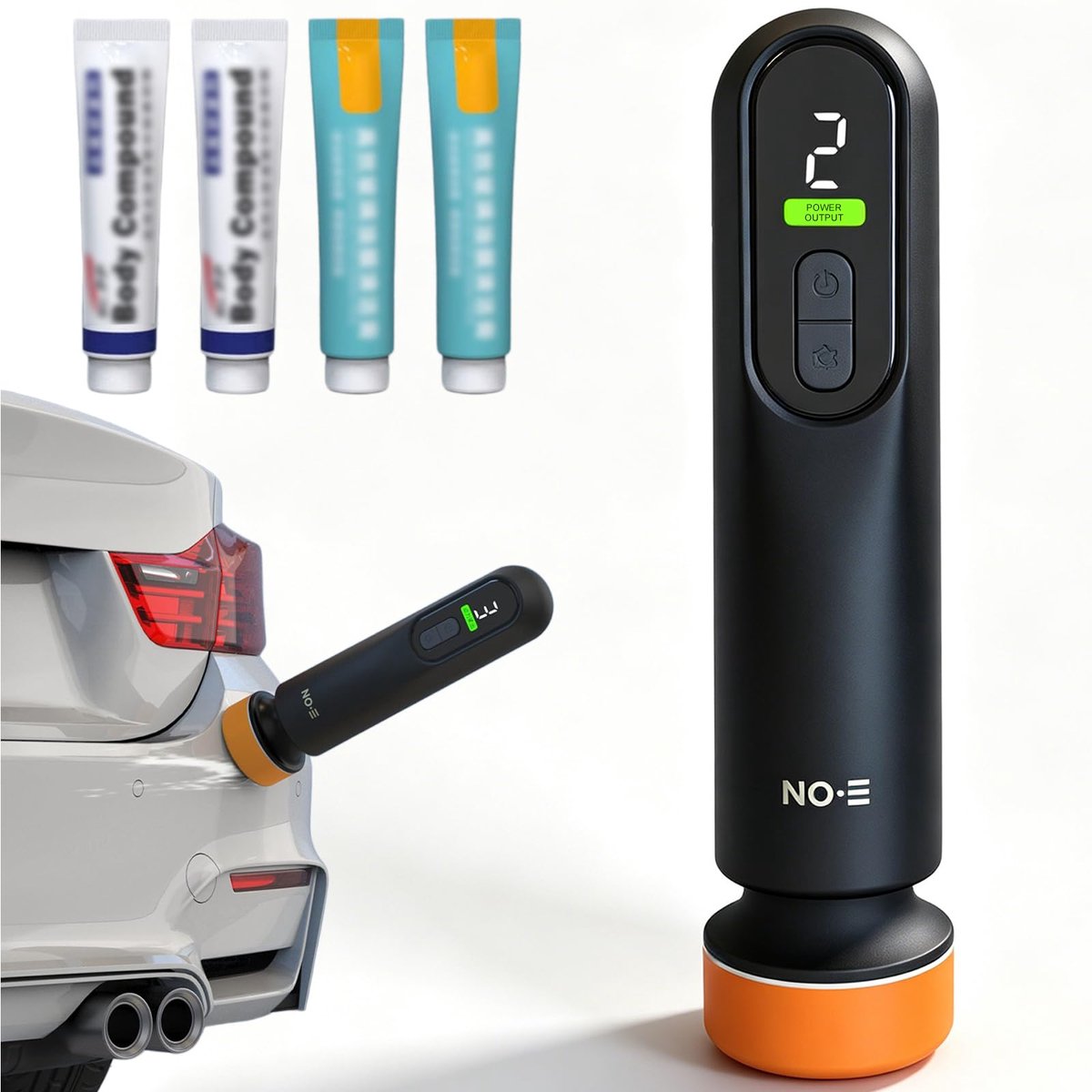 Auto polijstmachineset mini - draadloze accu polijstmachine - 2 polijstpads - ideaal voor krassen verwijderen - SnelShoppen