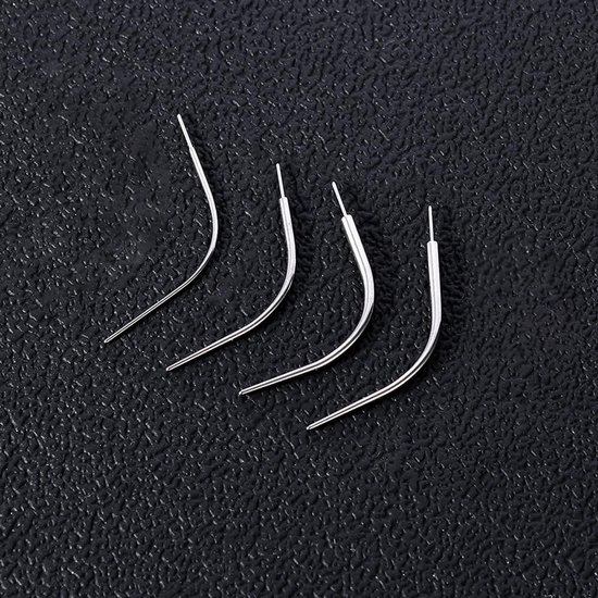 20g/18g/16g/14g Gebogen ASTM F136 Titanium Piercing Kit Taper Insertion Pin voor Threadless Tragus Helix Lip Neus Helix Piercing Sieraden Kraakbeen Oorbellen Labret Studs Neus Stud — afbeelding 2