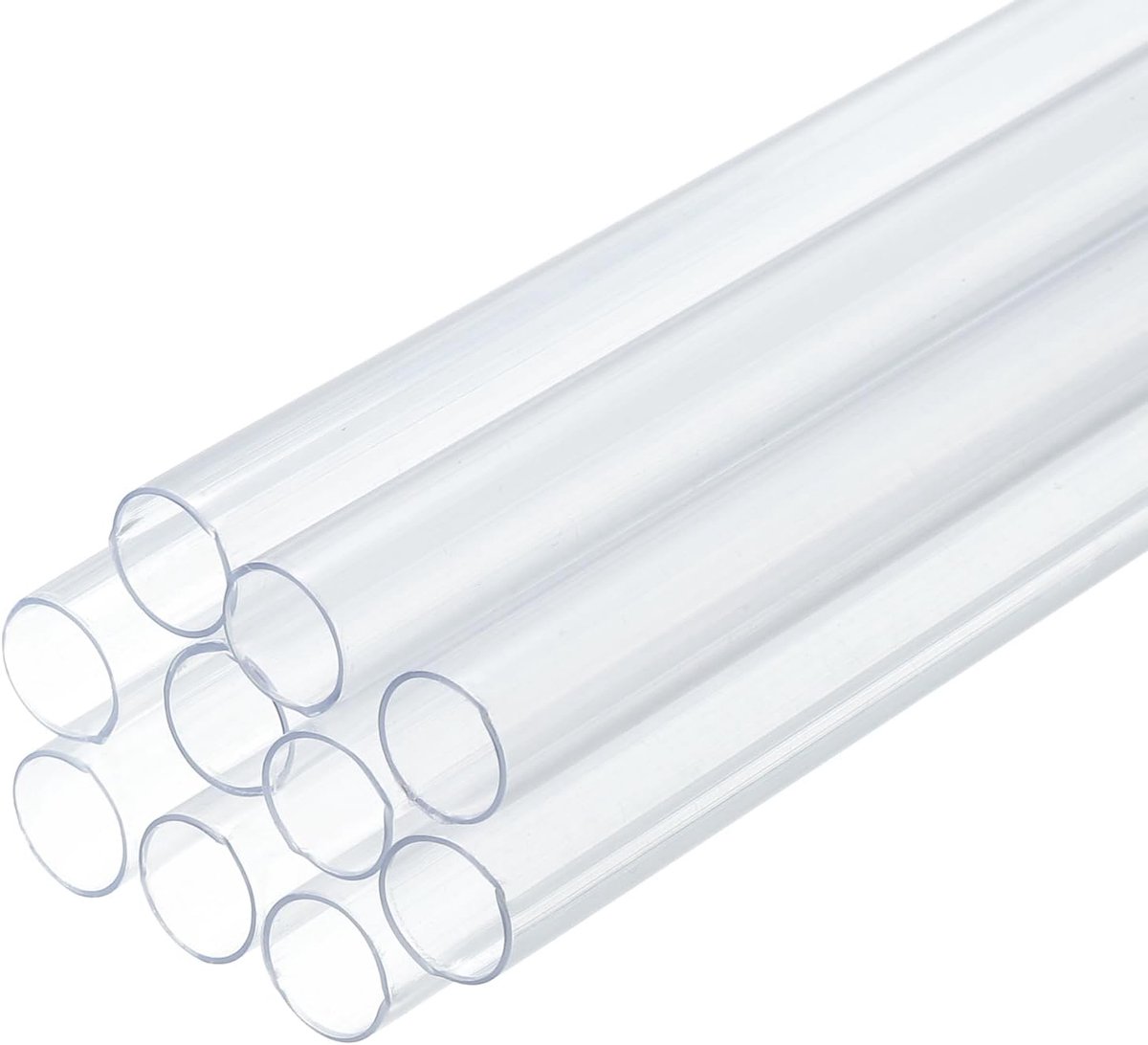 Kunststof slang, 8 mm ID x 9 mm OD (0,5 meter), 10 stuks, flexibel, voedselveilig en transparant, voor drinkwater, huishouden en industrie, 10 stuks
