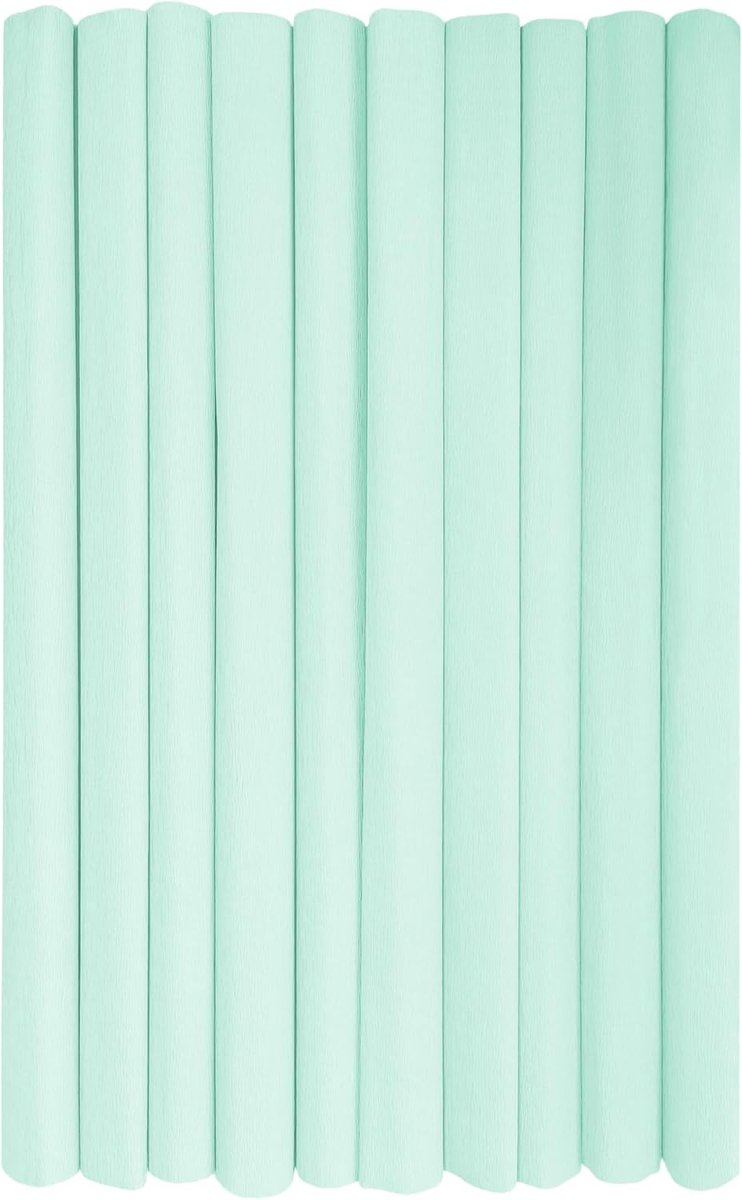 Crêpepapier rollen voor kinderen, doe-het-zelf en decoraties - Pack van 10 rollen (50 cm x 200 cm, 28 g/m2) - 38 pastel mintgroen