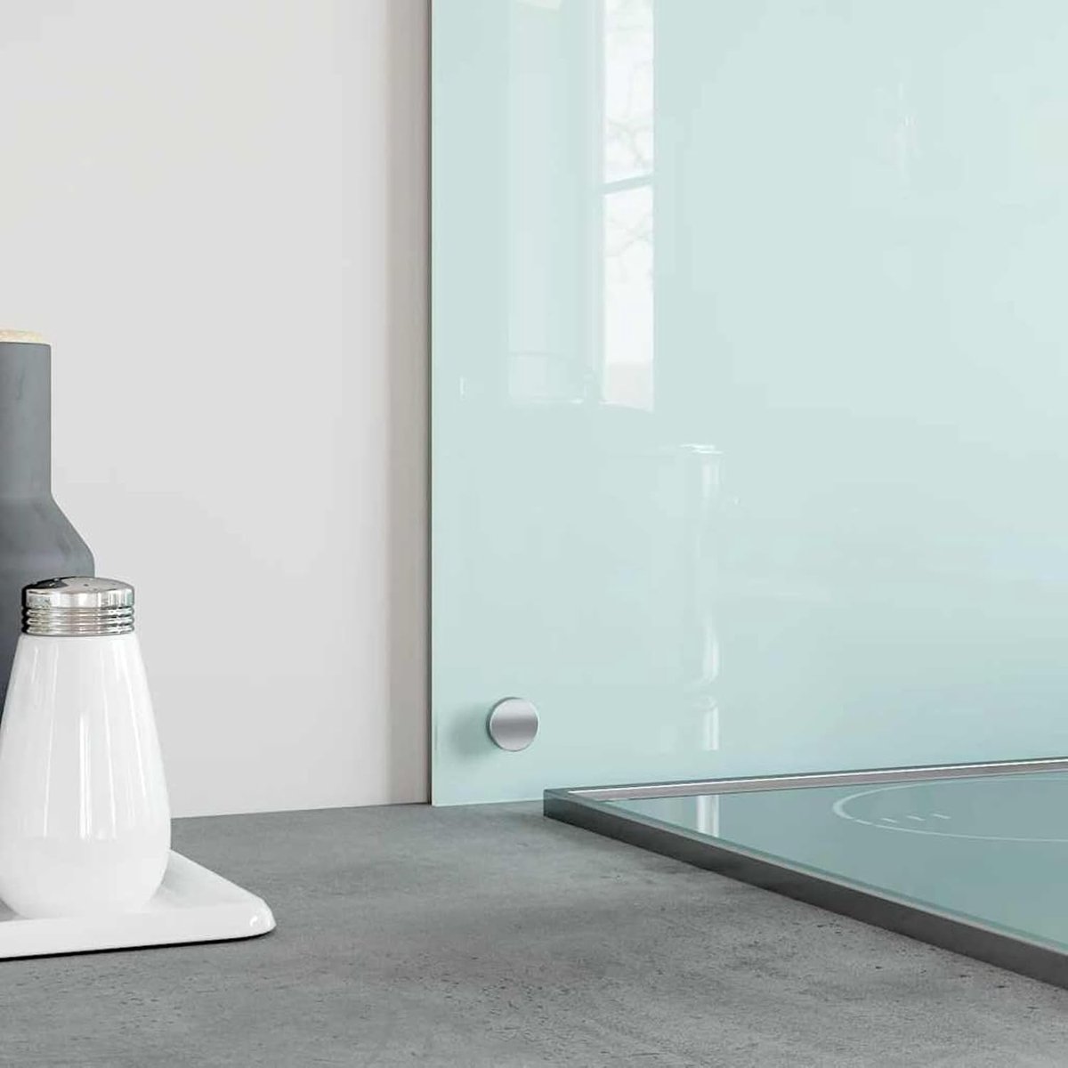 Gehard glas 70x40 cm melkwit - hittebestendig tot 240 °C, krasbestendig, eenvoudige reiniging, incl. montagemateriaal