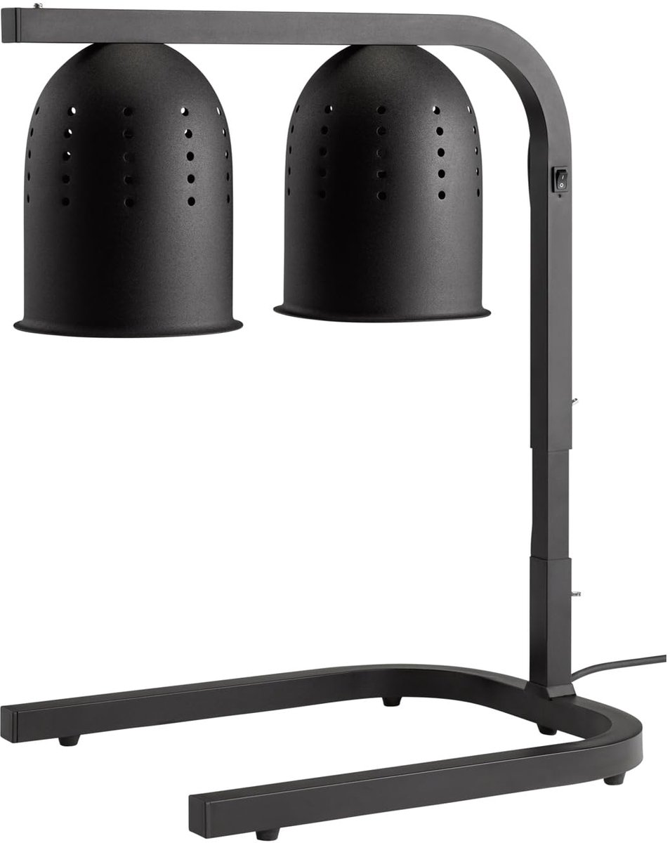 12265 Warmtelamp met 2 infraroodlampen, in hoogte verstelbaar, inclusief 2 lampen, 50 x 35 cm, hoogte 58 tot 77,5 cm, voedselverwarmer
