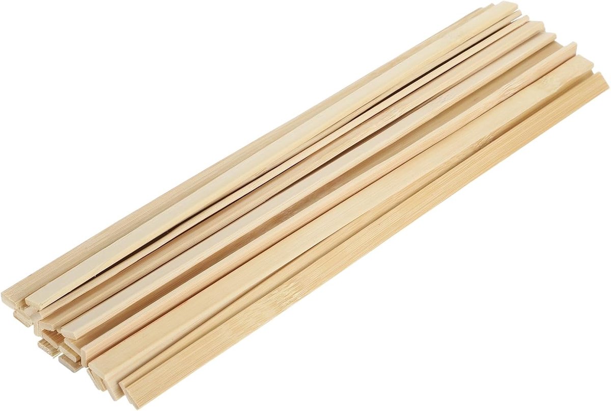 30 stuks natuurlijke bamboe eetstokjes houten eetstokjes voor handwerk, 30 cm onafgewerkte houten stokjes 1 cm vierkante houten latten ambachten meubels maken modelbouw