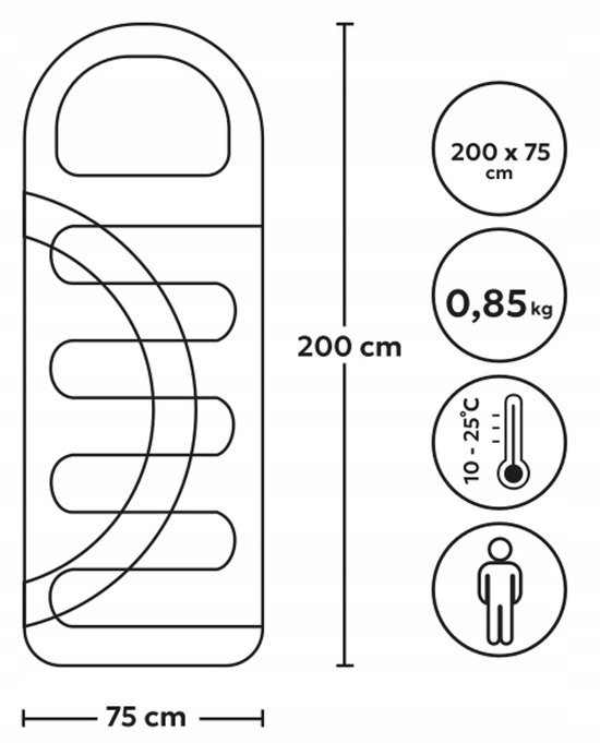 Lichte Mummie Slaapzak met Kap - 200cm - Warm en Compact — afbeelding 5