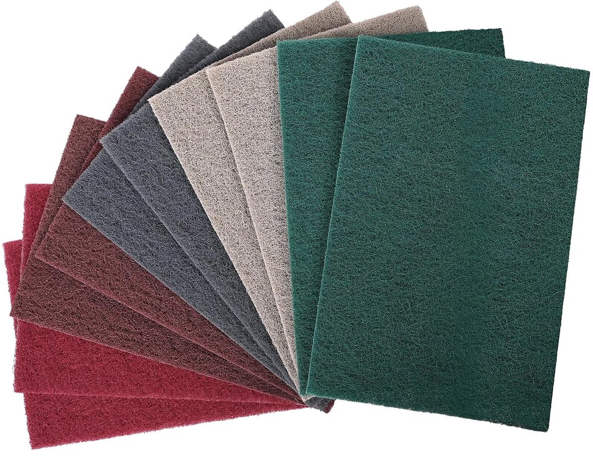 Schuurpads 150 x 230 mm - 10 stuks met 5 korrelgroottes - Voor hout, metaal en verf - Perfect voor handenarbeid - ShopVlot