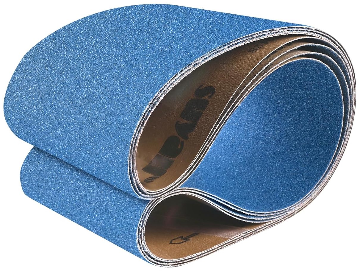Schuurbanden 150 x 1220 mm - blauw zirconiumoxide - 4-delige set - ideaal voor metaal en hout - ShopVlot