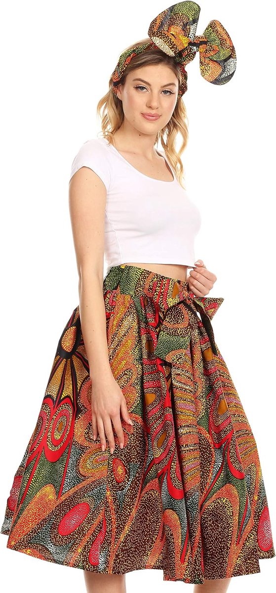 Volle cirkelrok 501-multi - Afrikaans Ankara waxprint - kleurrijk design - perfect voor zomeroutfits - ShopVlot