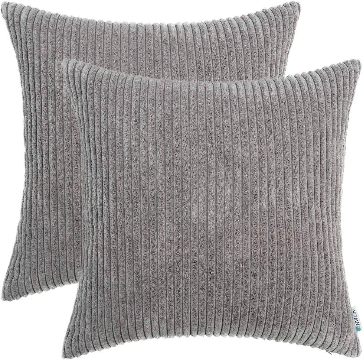 Sierkussenhoezen 45x45 cm - Corduroy Grijs - Set van 2 - Luxe Boho Accenten voor de Bank - ShopVlot