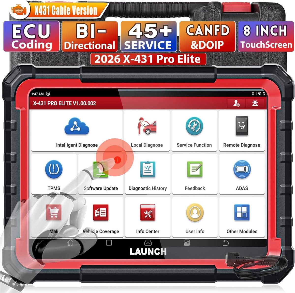 Auto diagnose tool - bi-directioneel OBD2 scanner - ECU online codering - 45+ resetdiensten - ShopVlot