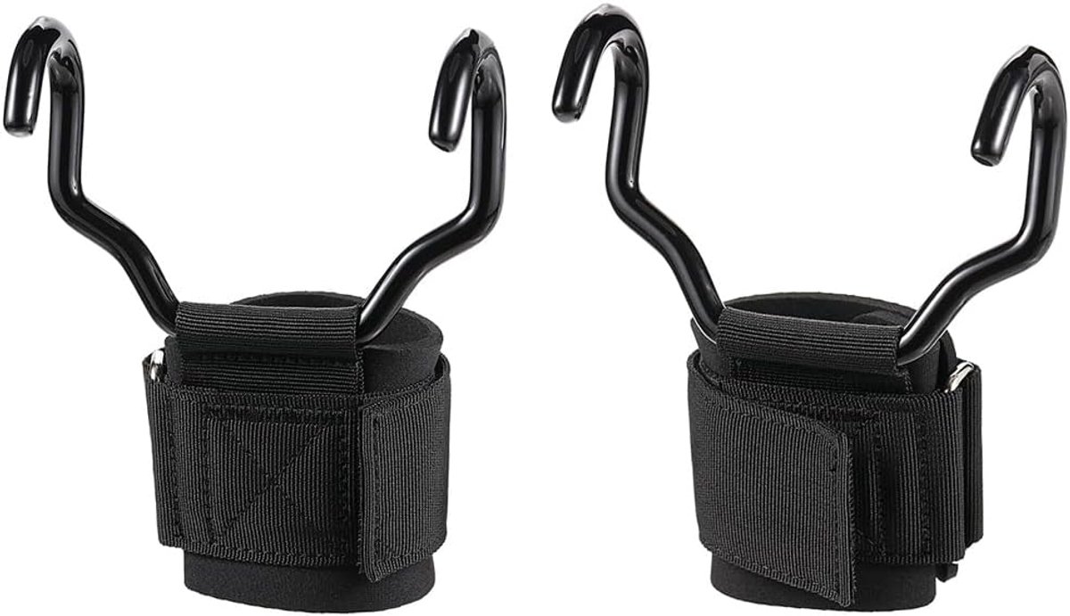 Gewichtheffende haakjes met polslussen - Robuust metaal - Versterkte grip - Perfect voor deadlifts - ShopVlot