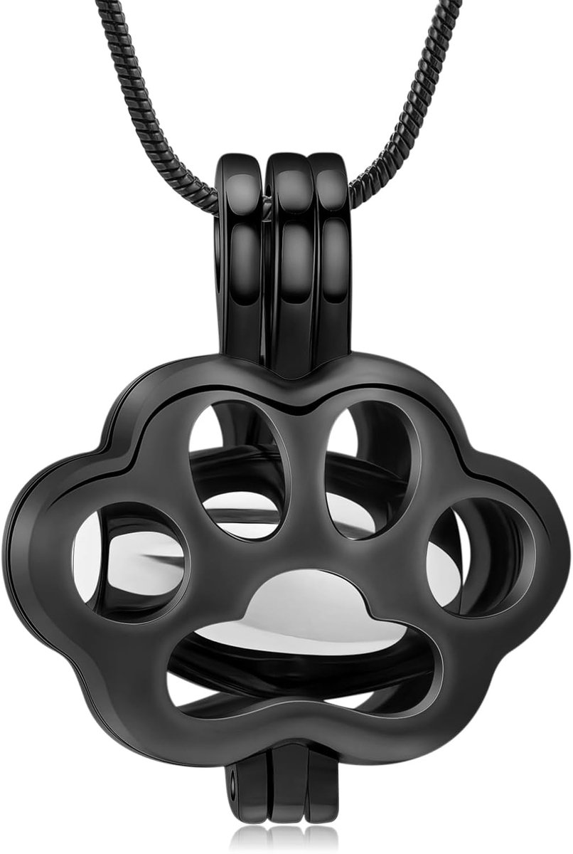 Huisdier crematie sieraden - herinneringslocket met pootafdruk - voor as van hond of kat - ShopVlot