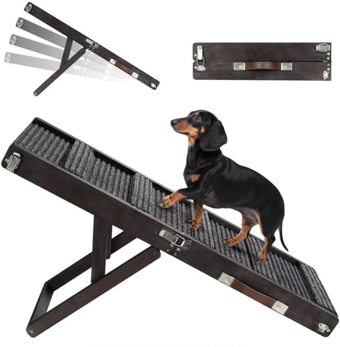 Hondentrapje klein - Midnight Wood - stevige constructie - gemakkelijk voor kleine honden - ShopVlot