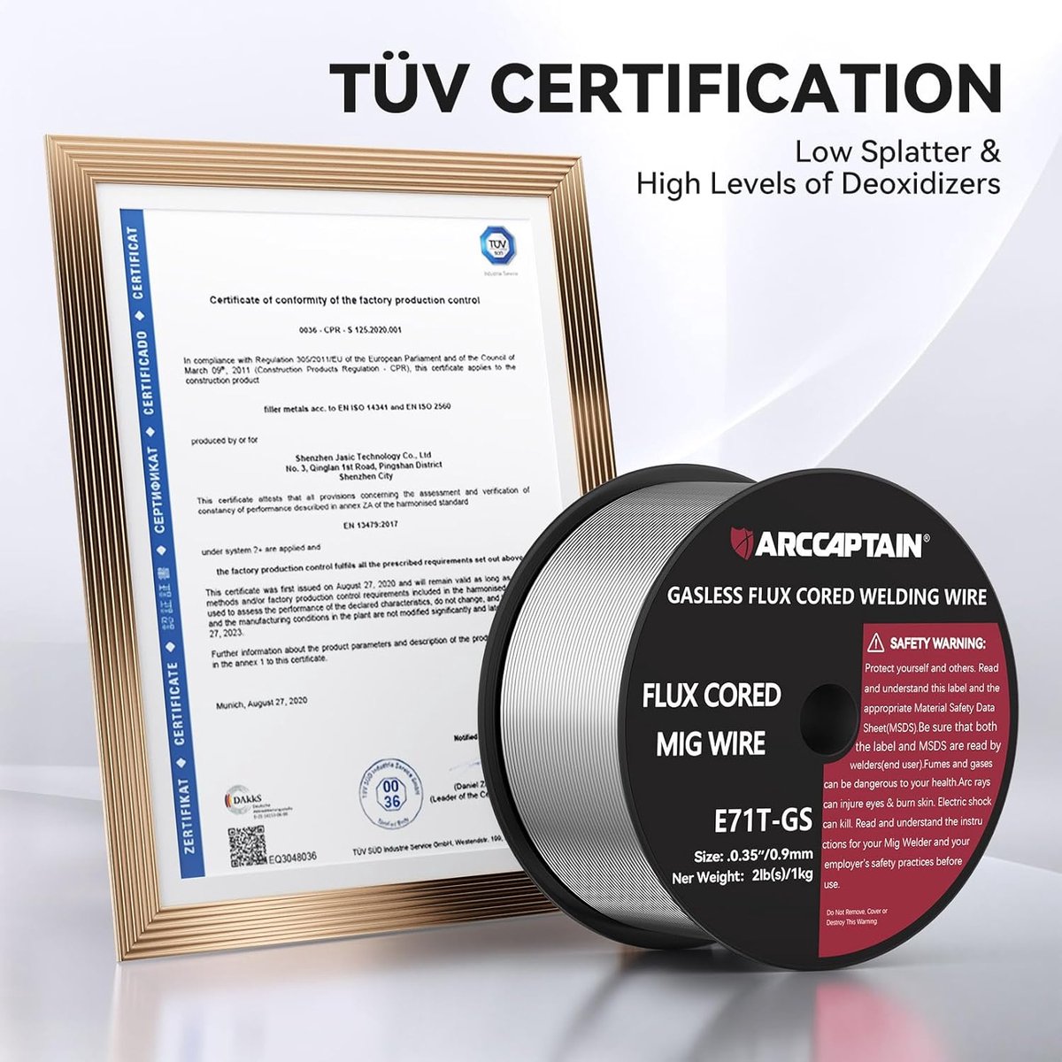 MIG lasdraad 0.9mm 2kg - E71T-GS Fluxdraad - TÜV-gecertificeerd - ideaal voor T-verbindingen - ShopVlot